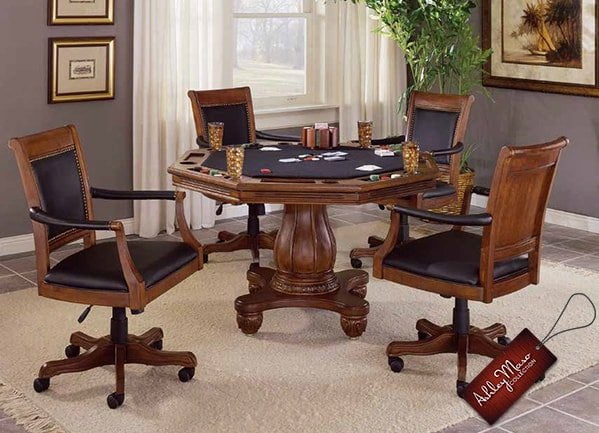 Brown and Black Poker Table