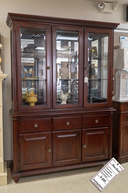 Dark Brown Wooden China Cabinet