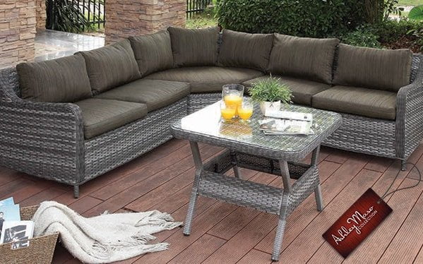 Grey Wicker Outdoor Furniture Set