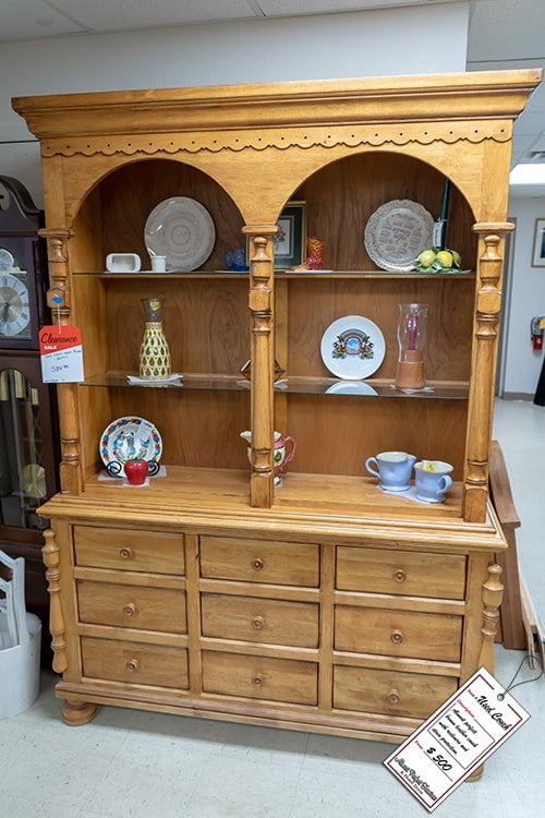 Light Brown Wooden China Cabinet