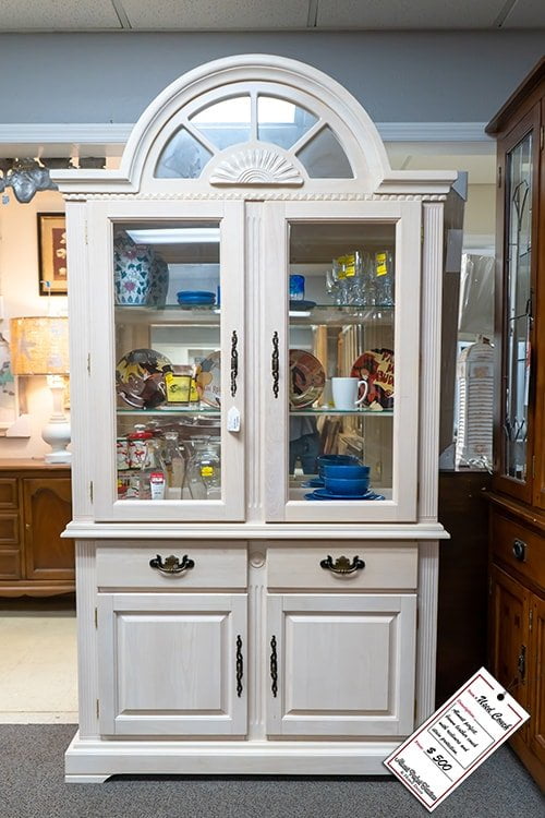 White Wood China Cabinet