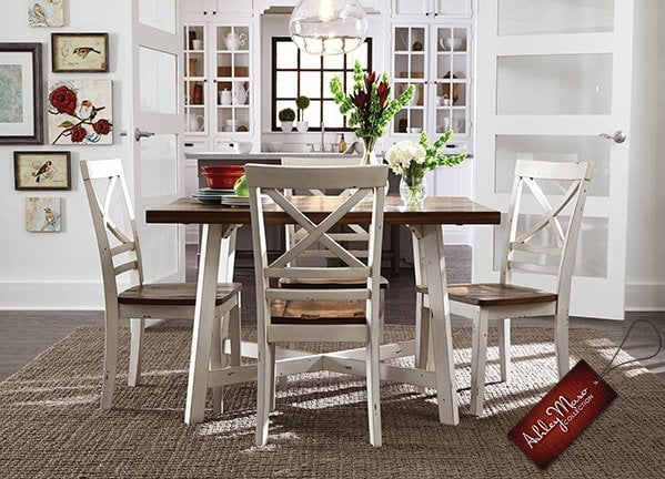 White and Brown Wooden Dining Set