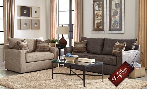 cream and brown living room set